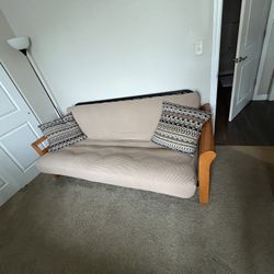 Used Futon With Cover And Pillows