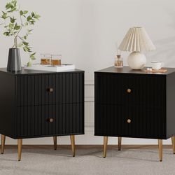 Set of 2, nightstands side tables for bedroom, living room, etc