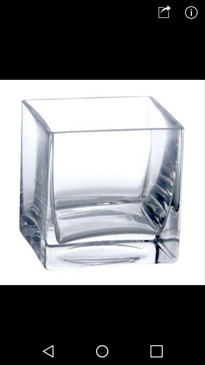 Square glass vases for weddings and events
