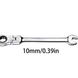 10 mm Dual-purpose Movable Head Ratchet Wrench Quick Wrench Set Hardware Tools 72 Teeth 180 Degree