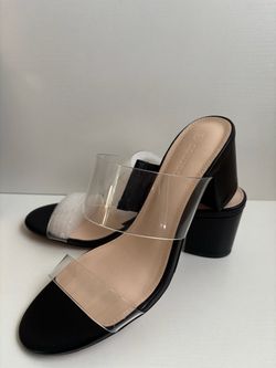 Clear heeled sandals/mules -new