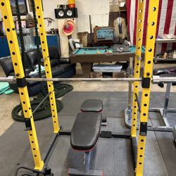 Squat Rack With Bench And Bar