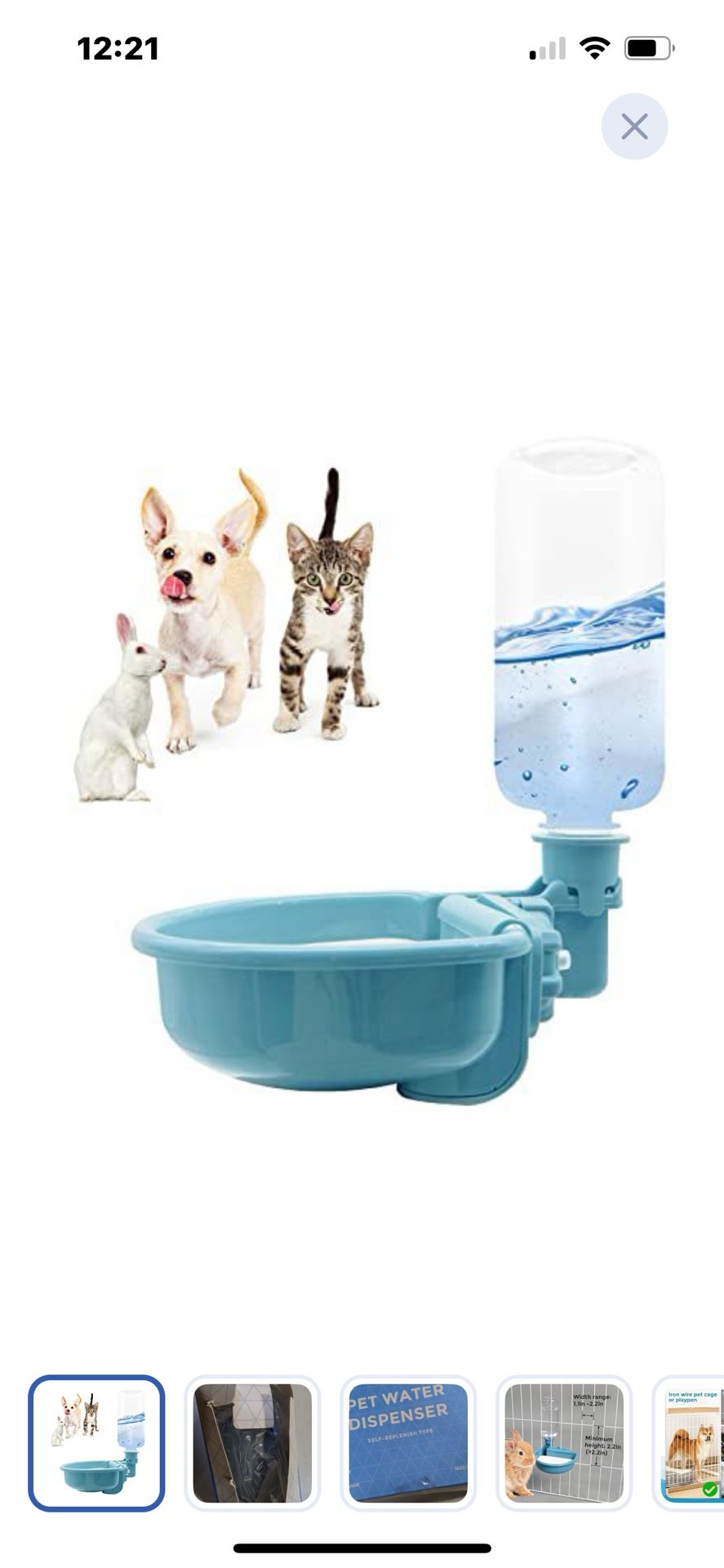 “New”16oz Gravity Water Dispenser For Cage(dogs&cats Any Small Animal)retail$29