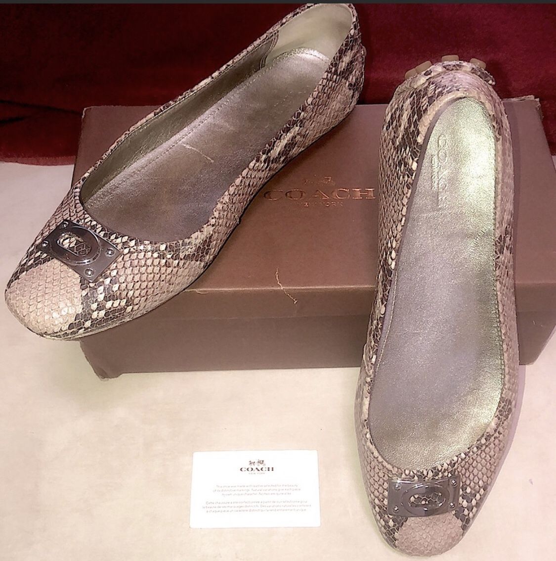 “Coach” Python Ballet Flats 9 1/2