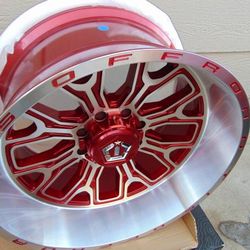 20X12 TIS Gloss Red with Machined Face Rims FORD F250 EXPEDITION 8X170 -44MM Offset