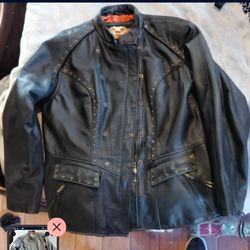 Harley Davidson Women's  XL Genuine Leather Studded Jacket