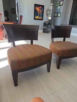 Wood with fabric wide chairs