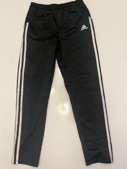 adidas Black Joggers with White Side Stripes Size 10/12 Girls