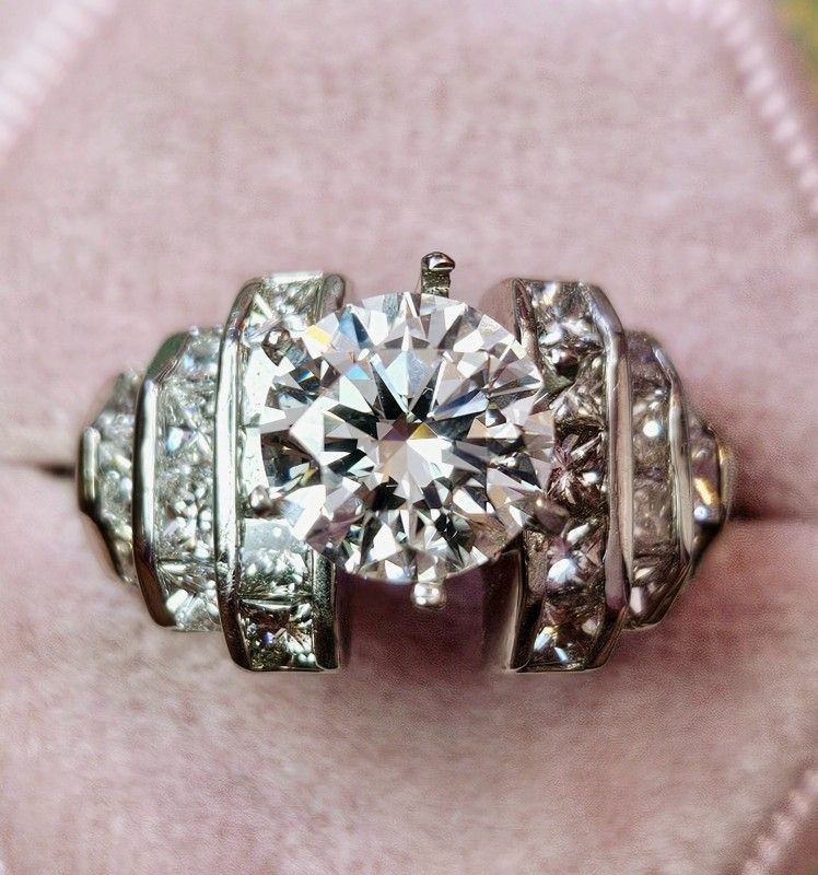 4.50 carat platinum real diamond ring lab & natural