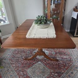 Vintage 1950s Solid Wood Drop Leaf Table