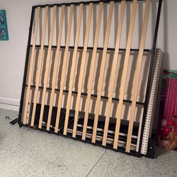 King Size Bed Frame With Crème Headboard