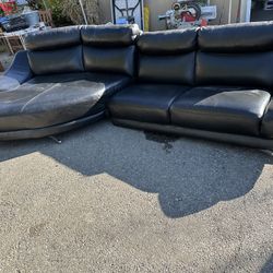Black Leather Couch  