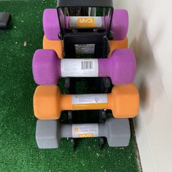 Dumbbells 5,8,10 Whit Rack