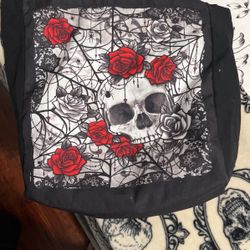 Halloween Skull With Roses Tote Bag