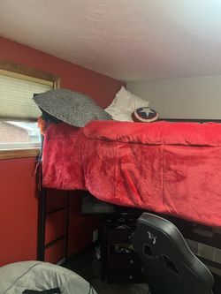 Black Metal Loft Bed