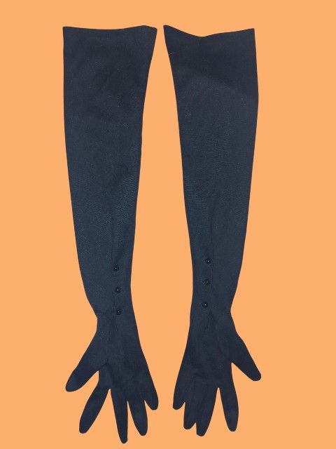 Vintage Full Length Black Opera Gloves NWOT