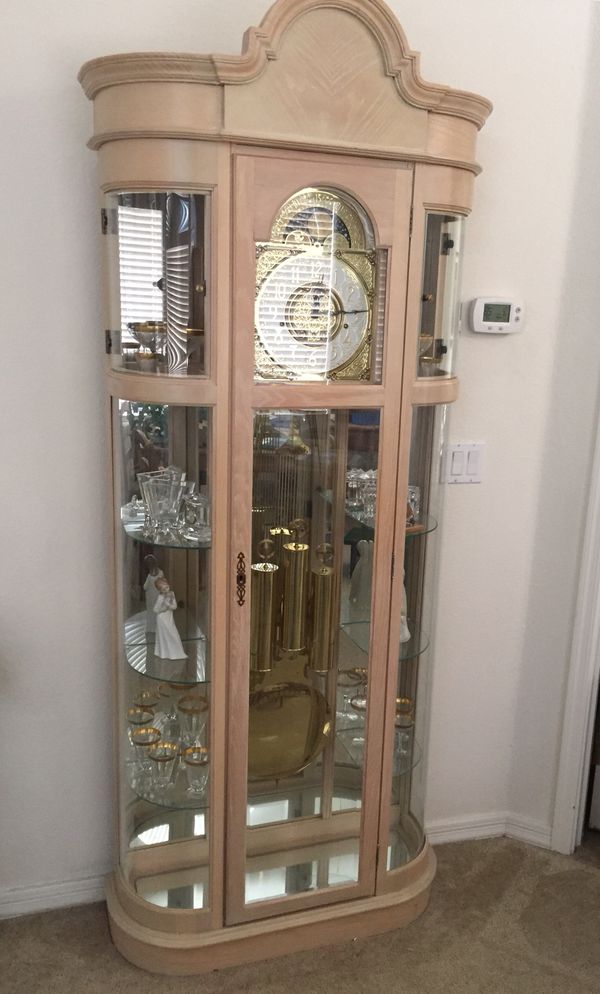 Ridgeway Grandfather Clock With Curio Cabinet For Sale In Oro