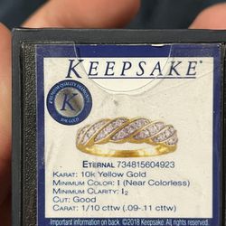10KT Yellow Gold, 1/10 CTTW DIA RING 