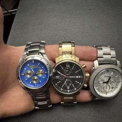 3 Men’s Fossil Watches