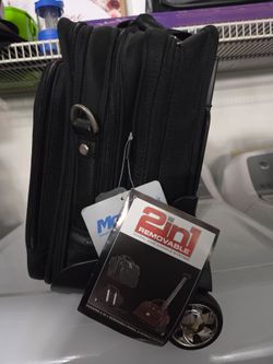 Black Rolling Carry-On Bag with 2-in-1 Wheel System