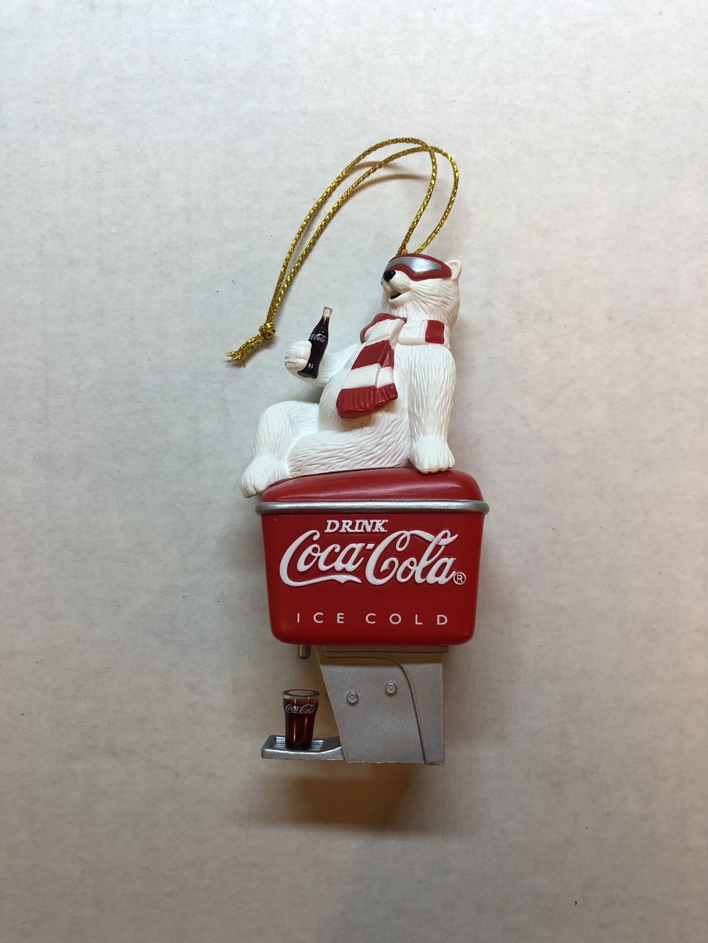 Coca Cola Bear On A Cooler Ornament