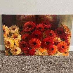 Flower Painting (Autumn Shades) 32”L x 20”W