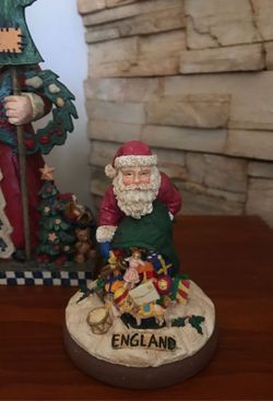 2 SANTA FIGURINES 9” AND 5”’ TALL