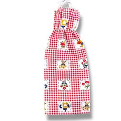 Red Halter Top GINGHAM MAXI DRESS for BARBIE Vintage Handmade