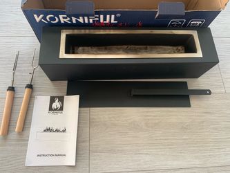 Korniful rectangular stainless steel tabletop fire pit