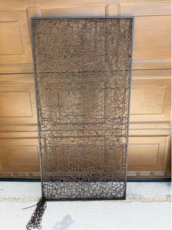 WEMPOLU dark bronze metal and rattan wall decor or garden