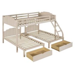 Brand New Bunk Bed w/ Trundle – Pre Assembled For Easy Set Up