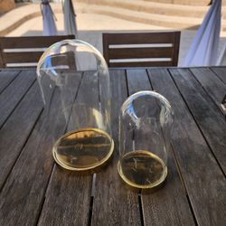 Glass Dome With Metal Gold Bottom 