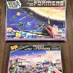 2 Vintage Original 1984 Hasbro Transformers Presto Magix Stick n Lift Play Sets