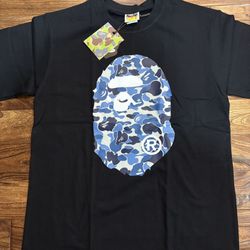 Navy Blue BAPE Blue Camo Tee 