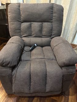 Power Massage & Heated Recliner Chair – Brown Fabric (Like New)
