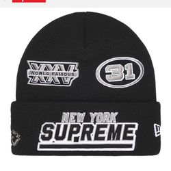 Supreme New Era Football Beanie Black