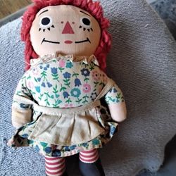 Vintage RAGGEDY ANN 7" Cotton Stuffed DOLL by KNICKERBOCKER  TOY COMPANY KTC --- $8.00