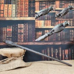 Phoenix Wand - Brown 13.5" Geek Gear Exclusive, Chipped Wing, Harry Potter Inspired