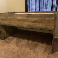 Kids Loft Bed w/ Storage Steps – Rustic Barnwood Style