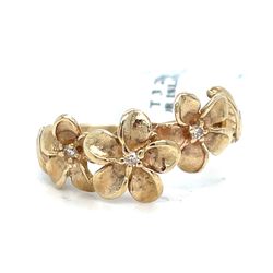 14Kt Yellow Gold Island Flowers Ring 3.20g Size 5.5 I-1588