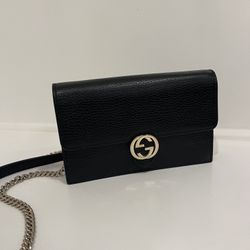 Genuine Gucci Leather Crossbody Bag