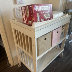 Changing Table/size 1 Huggies Box/ 1 Newborn Pack/wipe Warmer/cubes