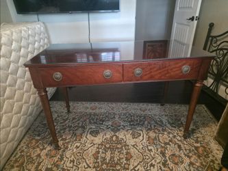 Mahogany Writing Desk with Glass Top