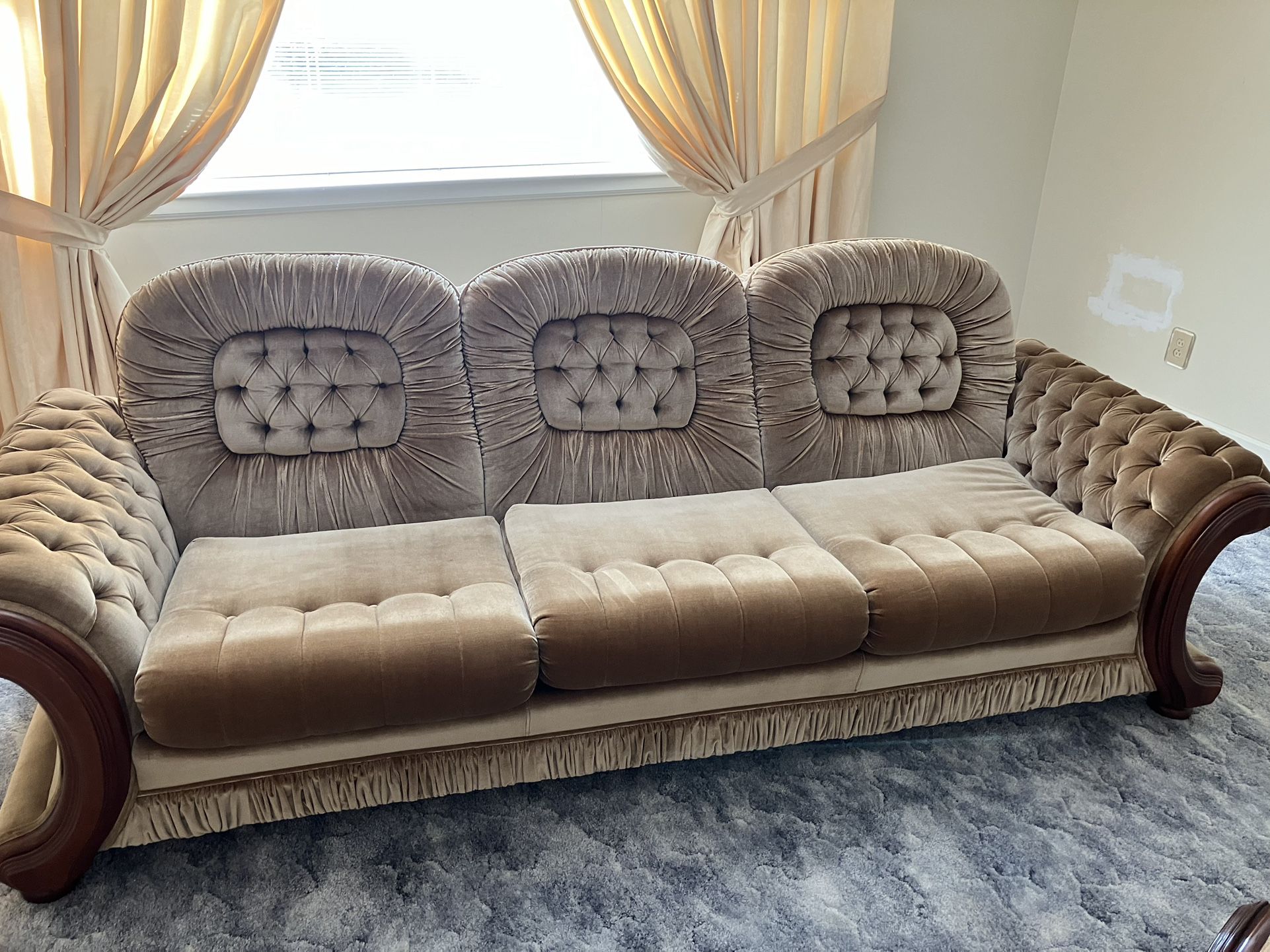 Italian Velvet 3 Seat Couch.