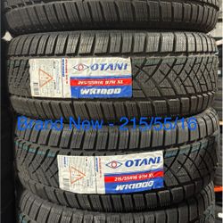 (4) - 215/55/16 Otani WK1000 Snow Tires