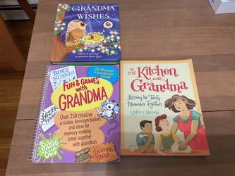 LOT 3- BOOKS THINGS WITH GRANDMA- CHILDREN STORIES -COOKBOOK-GAMES