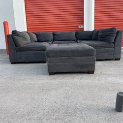 Costco 5 Piece With Ottoman Thomasville Modular Grey / Gray Sectional Couch Sala 