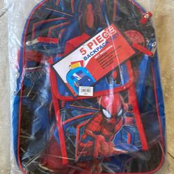 Boys 5 Piece Spiderman Back Pack 