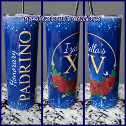 20oz Tumbler With Lid & Straw COLD & HOT Drinks Gifts For Quince Padrino Madrina Dad Husband Mom  Mother Father Beer Coffee Birthday Gift Coworker