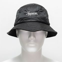 Supreme Black Quilted Bucket Hat
